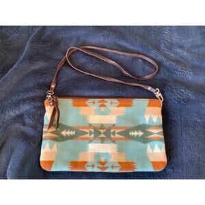 Russell Hill Pendleton Style Aztec Crossbody Purse